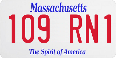 MA license plate 109RN1