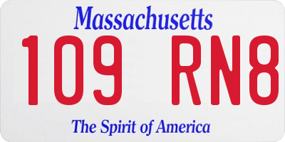 MA license plate 109RN8