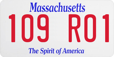 MA license plate 109RO1