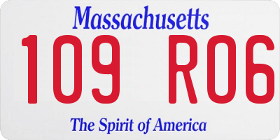 MA license plate 109RO6