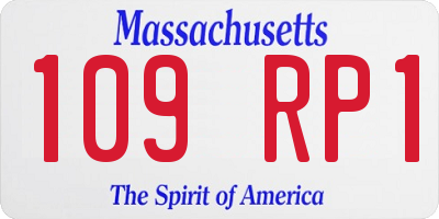 MA license plate 109RP1