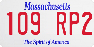 MA license plate 109RP2