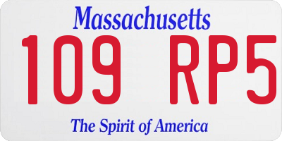 MA license plate 109RP5