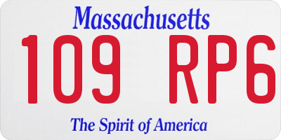 MA license plate 109RP6