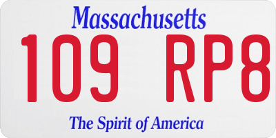 MA license plate 109RP8