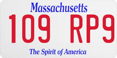 MA license plate 109RP9