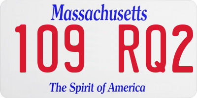 MA license plate 109RQ2