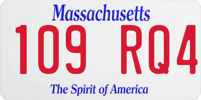 MA license plate 109RQ4
