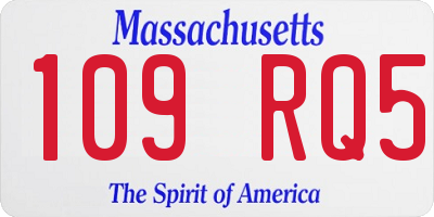 MA license plate 109RQ5