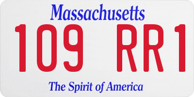 MA license plate 109RR1