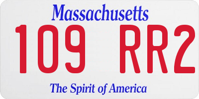 MA license plate 109RR2
