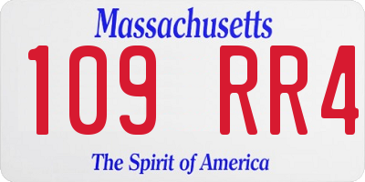 MA license plate 109RR4
