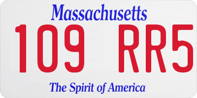 MA license plate 109RR5