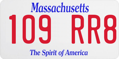 MA license plate 109RR8