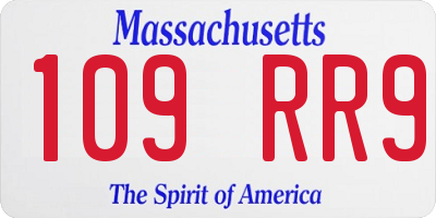 MA license plate 109RR9
