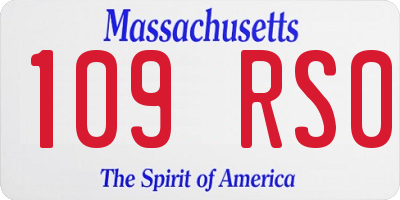 MA license plate 109RS0