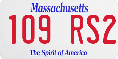 MA license plate 109RS2