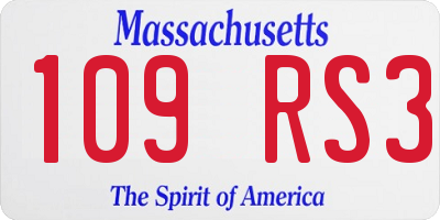 MA license plate 109RS3