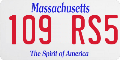 MA license plate 109RS5