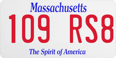 MA license plate 109RS8
