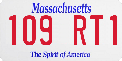 MA license plate 109RT1