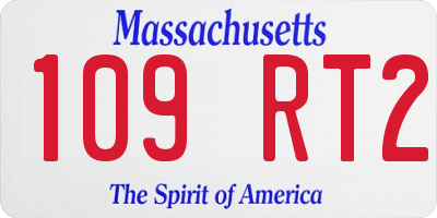 MA license plate 109RT2