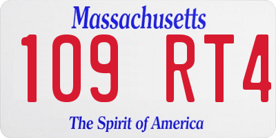 MA license plate 109RT4