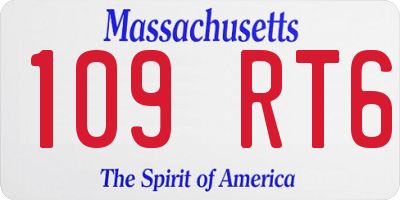 MA license plate 109RT6