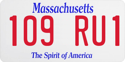 MA license plate 109RU1