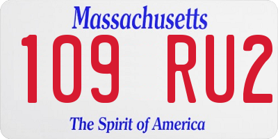 MA license plate 109RU2