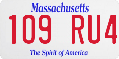 MA license plate 109RU4