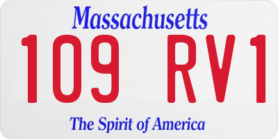 MA license plate 109RV1