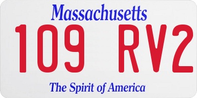 MA license plate 109RV2