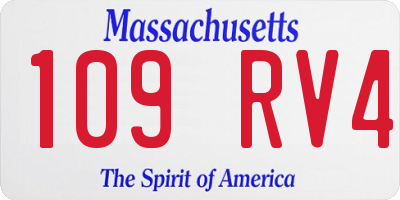 MA license plate 109RV4