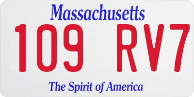 MA license plate 109RV7