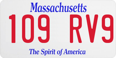 MA license plate 109RV9