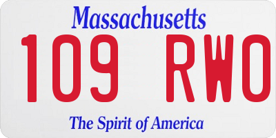 MA license plate 109RW0