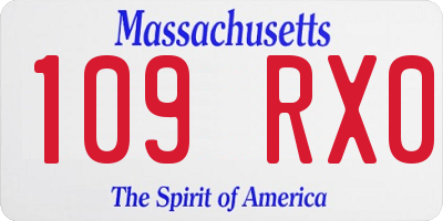 MA license plate 109RX0