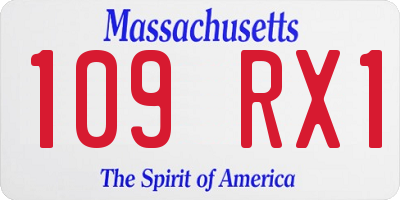 MA license plate 109RX1