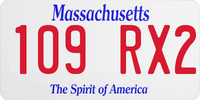 MA license plate 109RX2