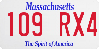 MA license plate 109RX4