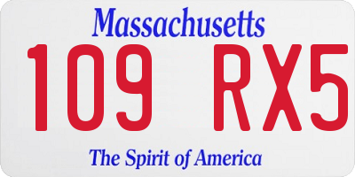 MA license plate 109RX5