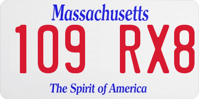 MA license plate 109RX8