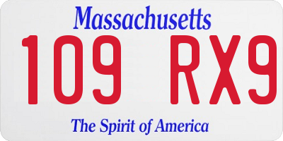 MA license plate 109RX9