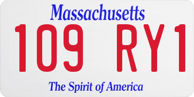 MA license plate 109RY1