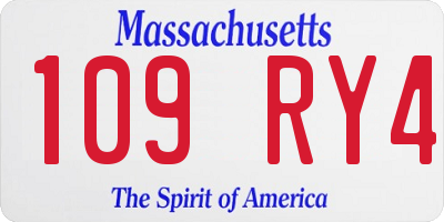 MA license plate 109RY4