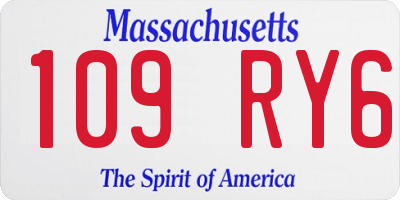 MA license plate 109RY6