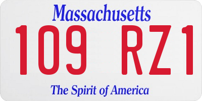 MA license plate 109RZ1