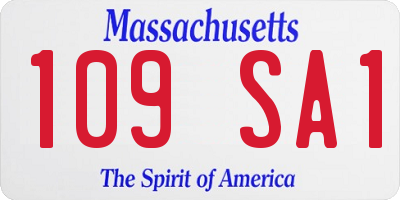 MA license plate 109SA1