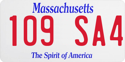 MA license plate 109SA4